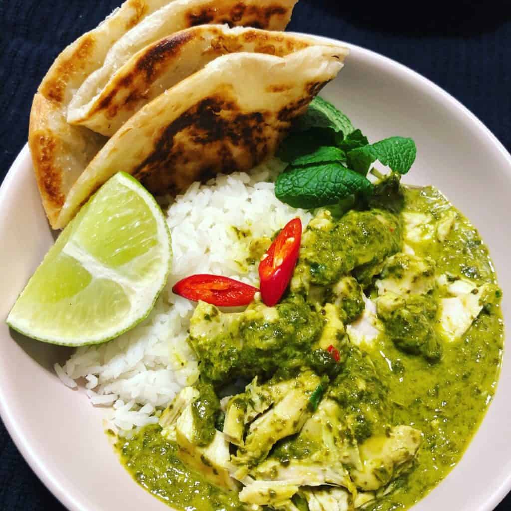 healthy green chicken curry