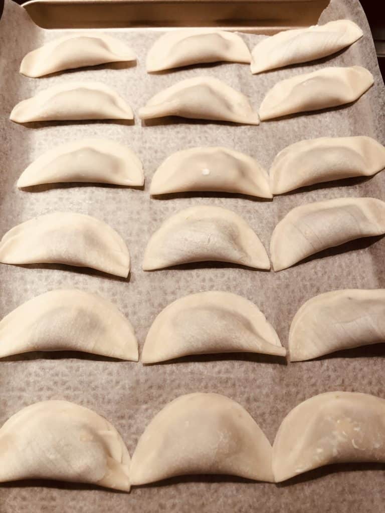 Hand made chicken dumplings inspired from chin chins recipe
