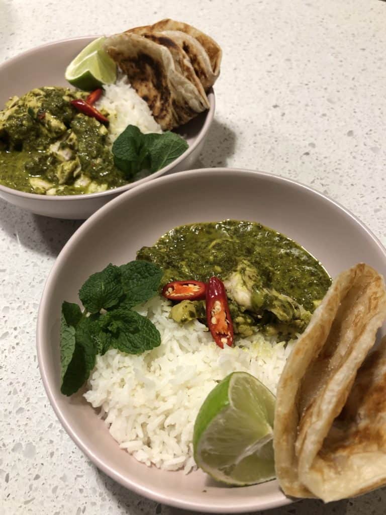 healthy green chicken curry