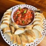 Bruschetta plater with crusty bread